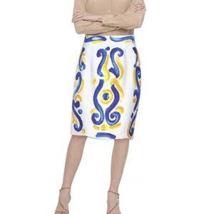 Moschino Couture Runway print pencil Skirt Sz 6